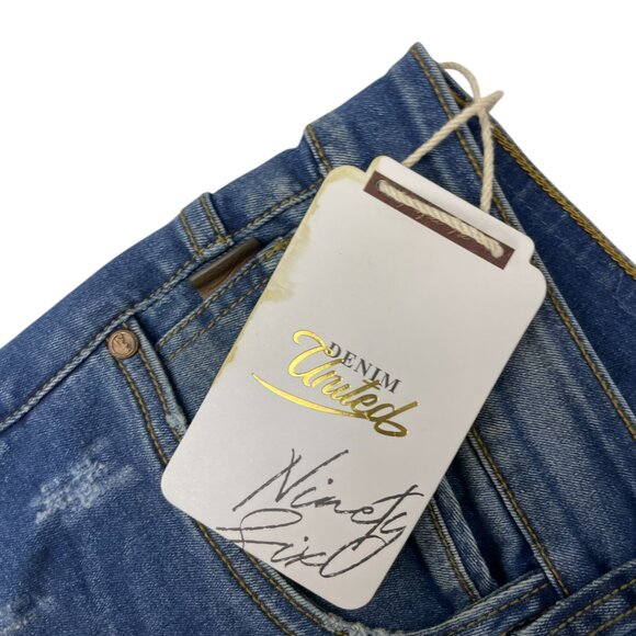 Denim United Women's Blue Denim 5 Pockets Tapered Jeans Medium Size 32 NWT - Picture 4 of 10